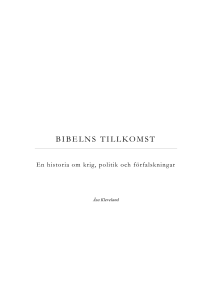BIBELNS TILLKOMST