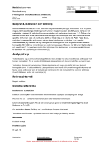 Bakgrund, indikation och tolkning Analysprincip