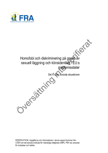 Homofobi och diskriminering på grund av sexuell läggning och