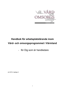 Handbok för arbetsplatslärande inom Vård