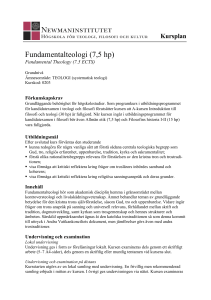 Fundamentalteologi (7,5 hp)