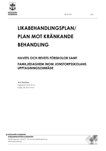 Likabehandlingsplan Snäckan