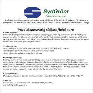 Produktansvarig säljare/inköpare