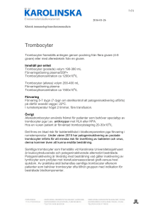 Trombocyter - Karolinska Universitetssjukhuset
