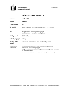 PRÖVNINGSANVISNINGAR