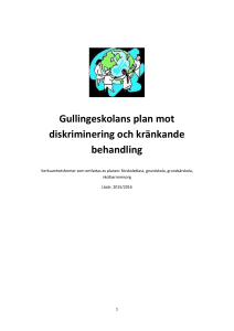 Gullingeskolans plan på diskriminering och kränkande behandling