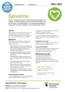 Faktablad om sjövärme