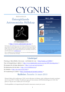 CYGNUS Nr 2 - Östergötlands Astronomiska Sällskap