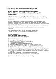 HTML, standard möjligheter och begränsningar