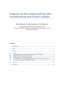 Prognoser för försurningsutveckling under klimatförändring med