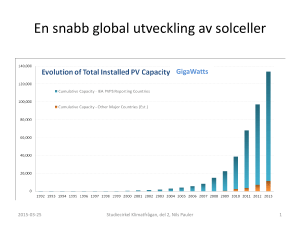 En snabb global utveckling av solceller