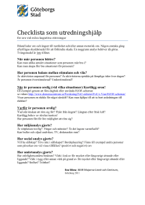 Checklista som utredningshjälp