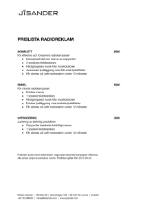 PRISLISTA RADIOREKLAM