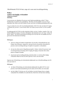 Policy: Arbete och daglig verksamhet