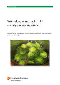 Grönsaker, svamp och frukt - analys av
