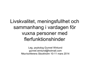 Livskvalitet, meningsfullhet och sammanhang i vardagen för vuxna