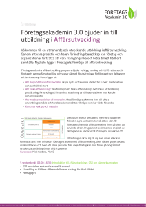 Inbjudan Företagsakademin Affärsutveckling 1