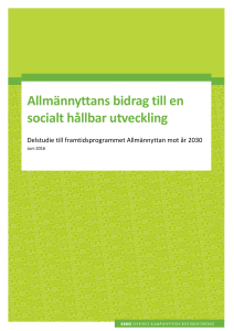 Allmännyttans bidrag till en socialt hållbar utveckling