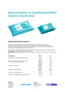 Dokumentation av desinfektionseffekt Chlorine