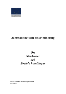 Jämställdhet och diskriminering Om Strukturer och Sociala