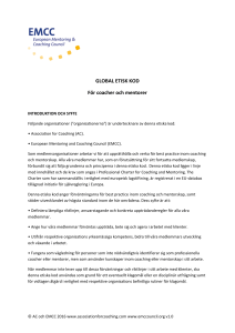 GLOBAL ETISK KOD För coacher och mentorer