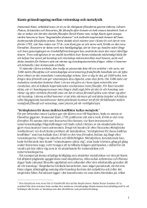 Kants gransdragning mellan vetenskap och metafysik