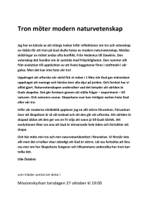 Tron möter modern naturvetenskap Jag har en känsla av att många
