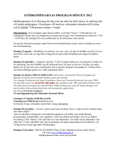 STÖDKOMPISARNAS PROGRAM HÖSTEN 2012