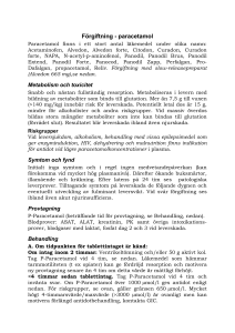 Förgiftning - paracetamol
