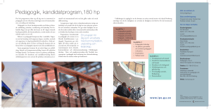 Pedagogik, kandidatprogram,180 hp