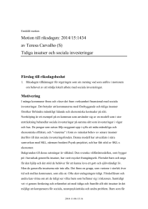 Tidiga insatser och sociala investeringar