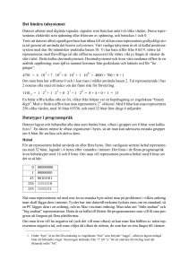 Det binära talsystemet Datatyper i programspråk
