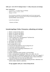 Instuderingsfrågor Cellen, Fotosyntes, cellandning och ekologi