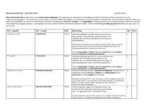 Informationssäkerhet – generella termer (Fredrik Björck