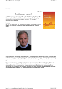 Thyroideacancer – noe nytt?
