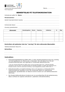Bekräftelse på telefonordination, blankett
