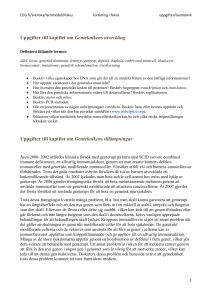 Uppgifter till kapitlet om Genteknikens utveckling Uppgifter till