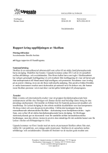 Rapport kring uppföljningen av Skolfam