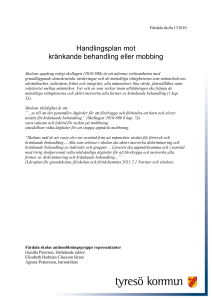 Handlingsplan vid misstänkt mobbing eller kränkande behandling