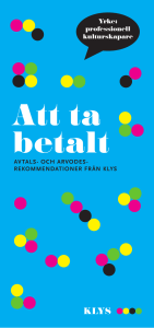 Att ta betalt - KLYS om avtal