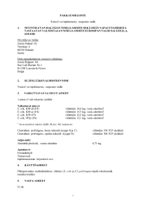 PAKKAUSSELOSTE Toxicol vet injektioneste, suspensio sioille 1