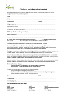 Försäkran om industriell verksamhet