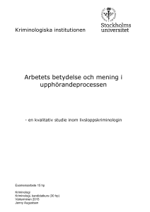 Arbetets betydelse och mening i upphörandeprocessen
