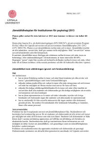 Jämställdhetsplan för Institutionen för psykologi 2013