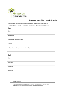 Villkor för betalning via autogiro