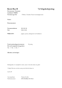 Kemi Bas B 7,5 högskolepoäng