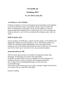 VECKOBLAD Enköpings HSO Nr. 36- 2014 (vecka 44) Avtackning