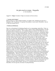 Att göra med en roman - Singoalla