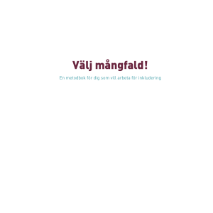 Välj mångfald! - Kungsbacka kommun