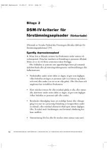 DSM-IV-kriterier för förstämningsepisoder